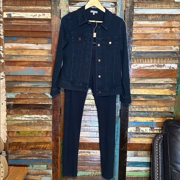 Habitat Set! Stonewash Denim Stretch Jacket & Denim Stretch Leggings navy blue - Picture 3 of 11